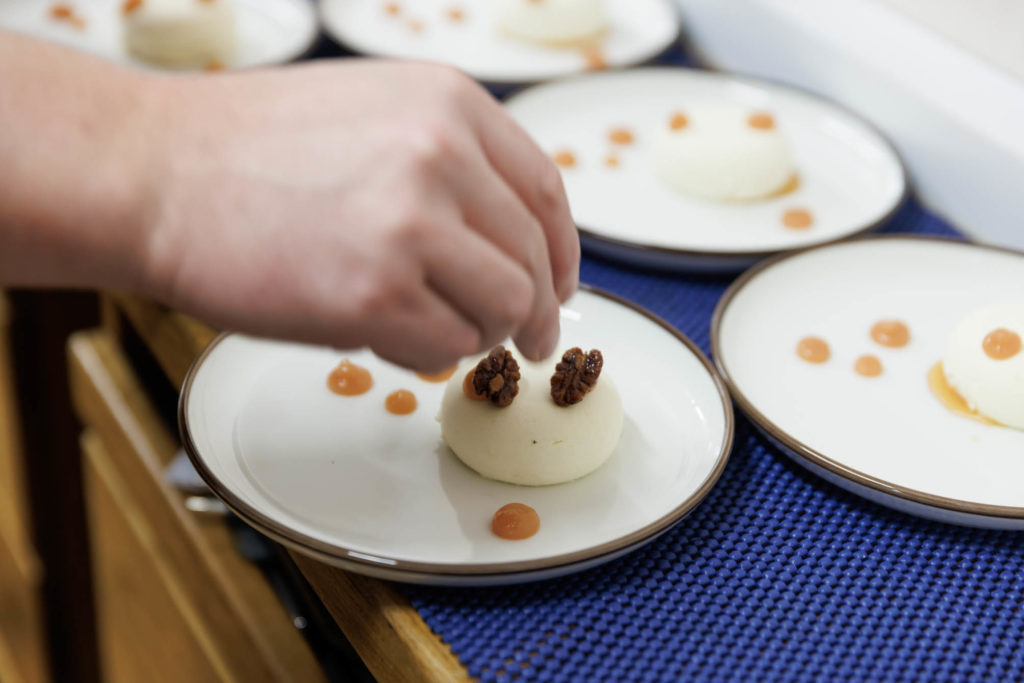 Chef preparing dessert